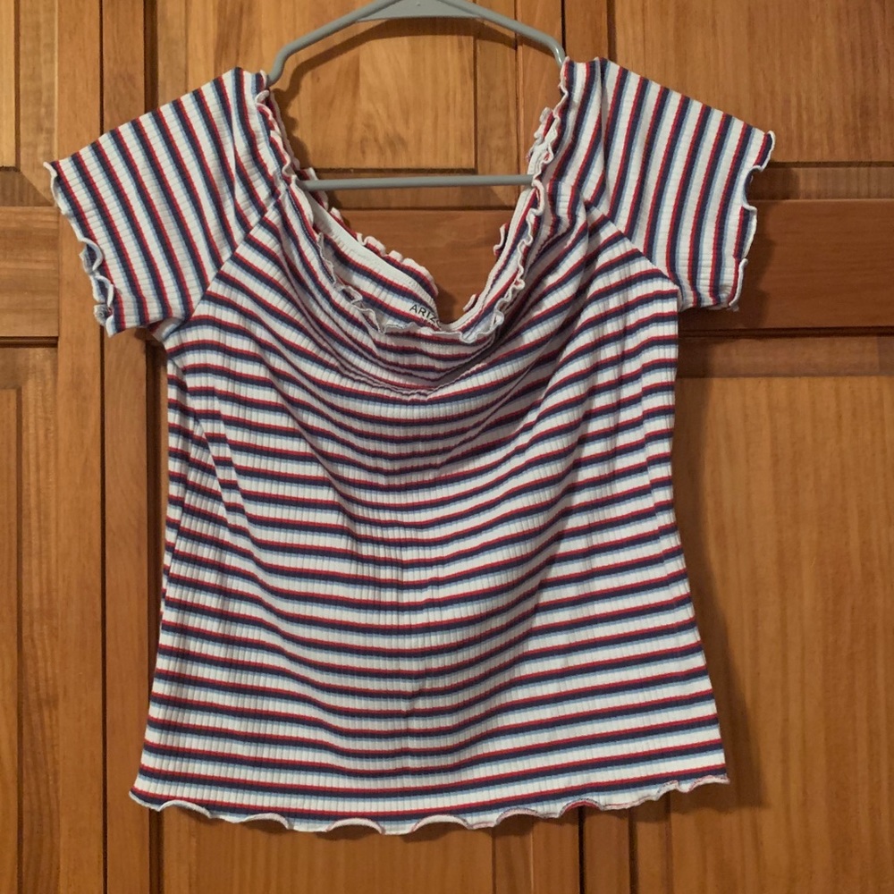 Red, White, Blue, Off Shoulder Top, Arizona